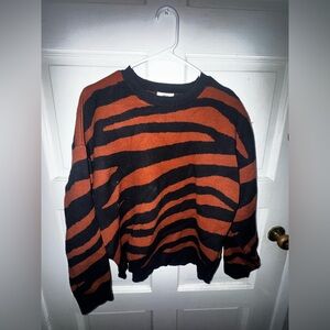 Bar III Black and Brown Striped Sweater